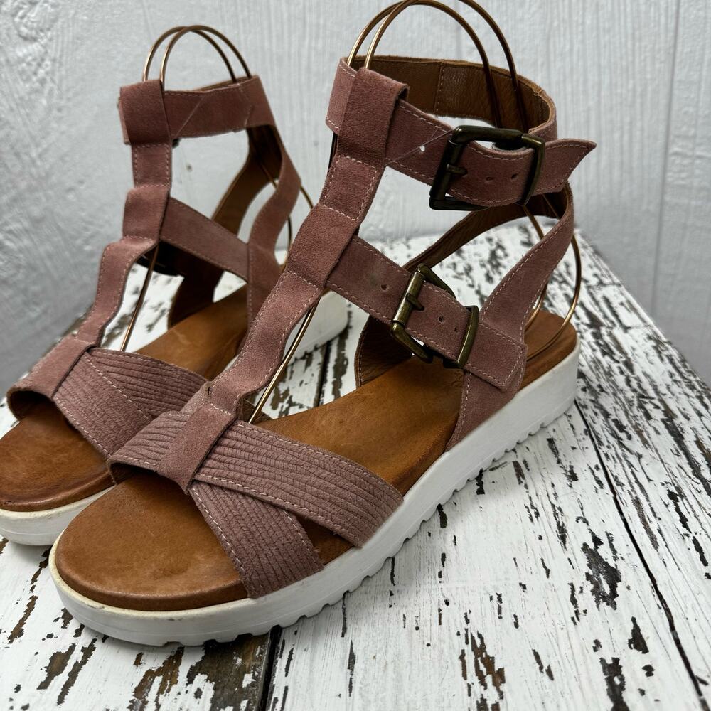 Sundance Suede Gladiator Sandals Rose Pink Size EUR 40 or U.S. 9.5 Strappy Boho - Picture 3 of 8